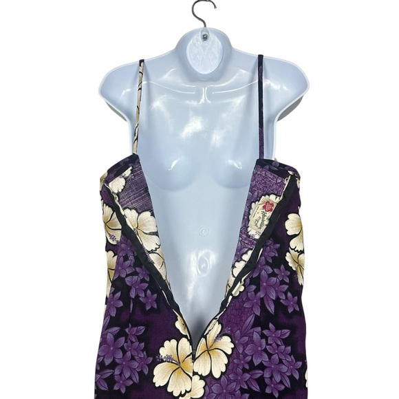 Hilo Hattie Hawaiian Dress Womens 18 Purple Hibiscus Floral Maxi Sundress Vtg - Picture 8 of 10